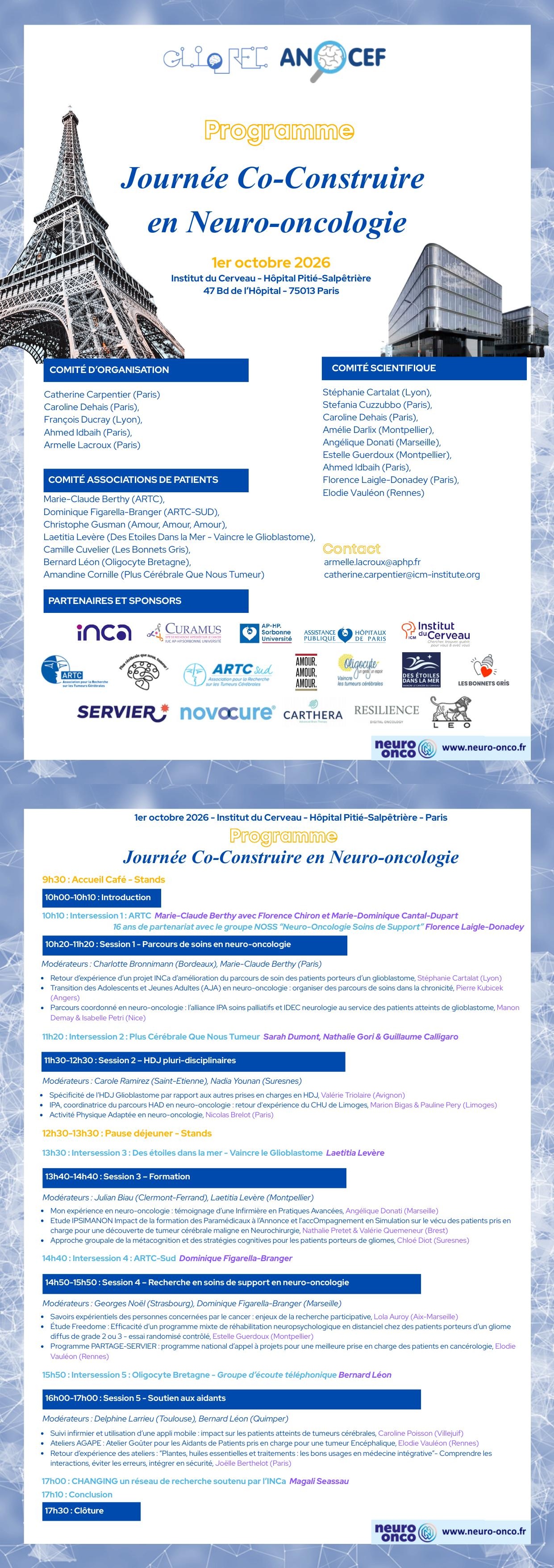 Journée Co-Construire en Neuro-oncologie - 1er octobre