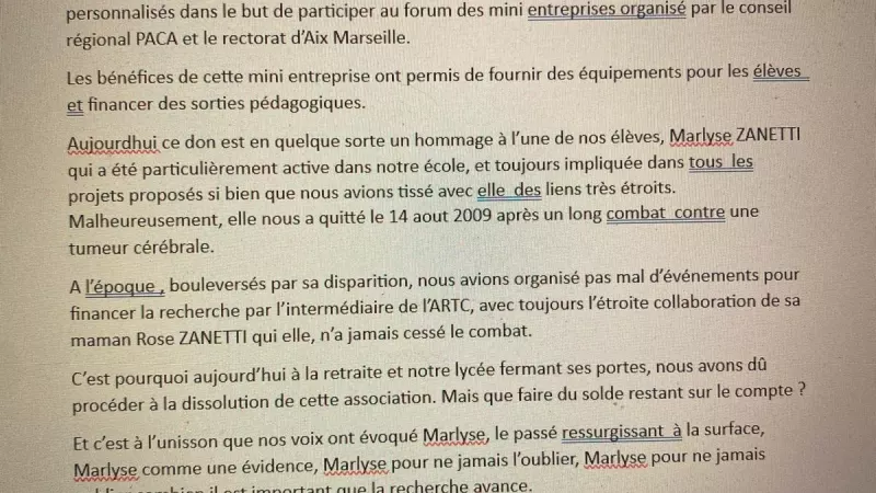 Un geste très touchant.