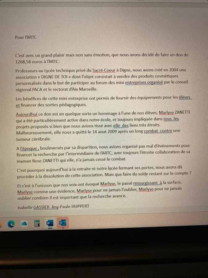 Un geste très touchant.