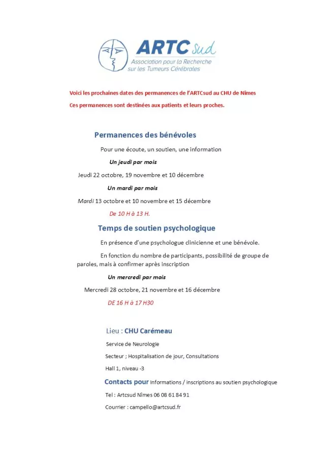 Permanences dédiées aux patients et aux aidants à Nimes 
