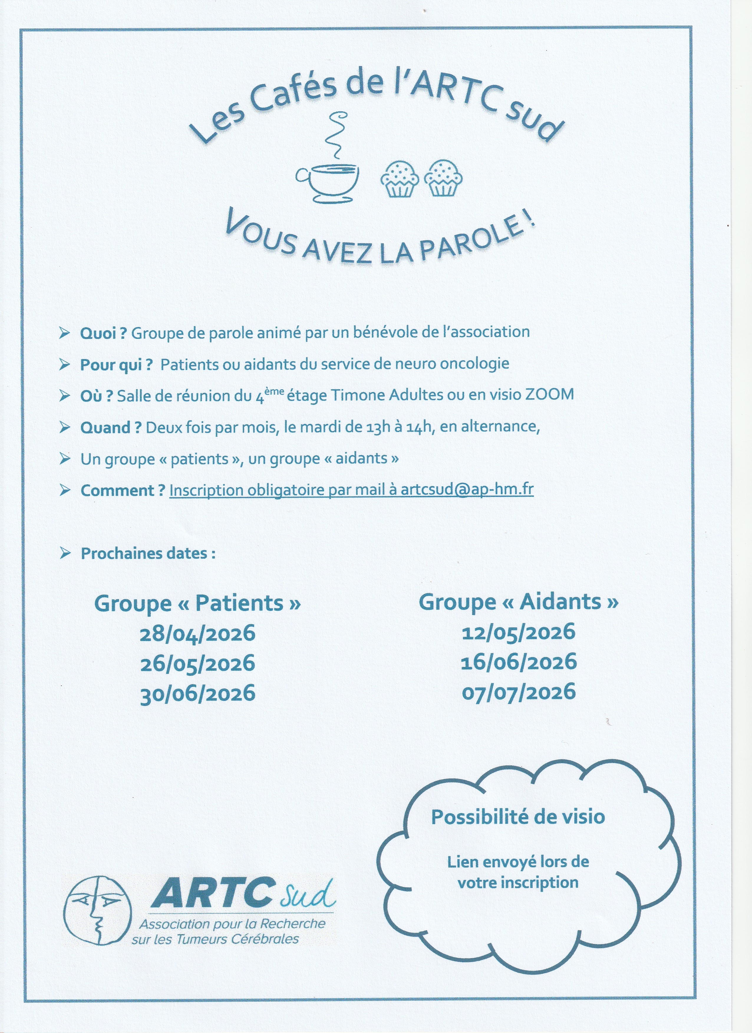 Les cafés de l'Artc Sud