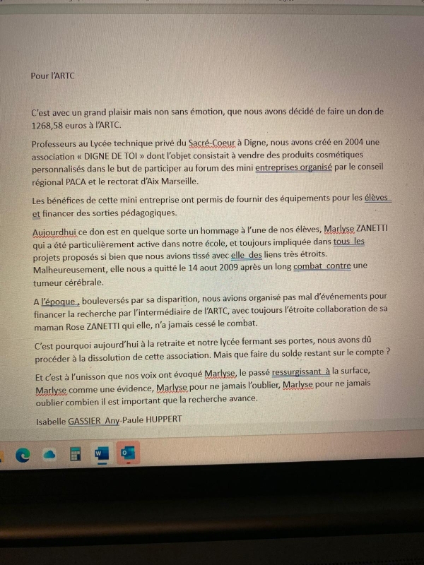Un geste très touchant.
