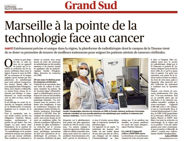 Marseille à la pointe de la technologie contre le cancer.