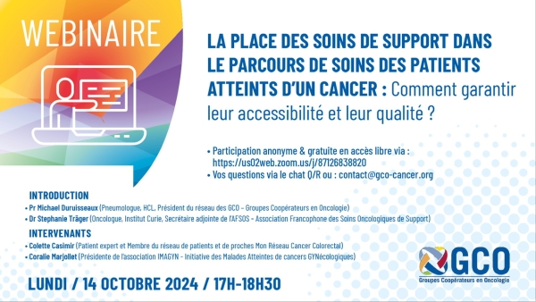 Webinaire sur la thématique des soins de support